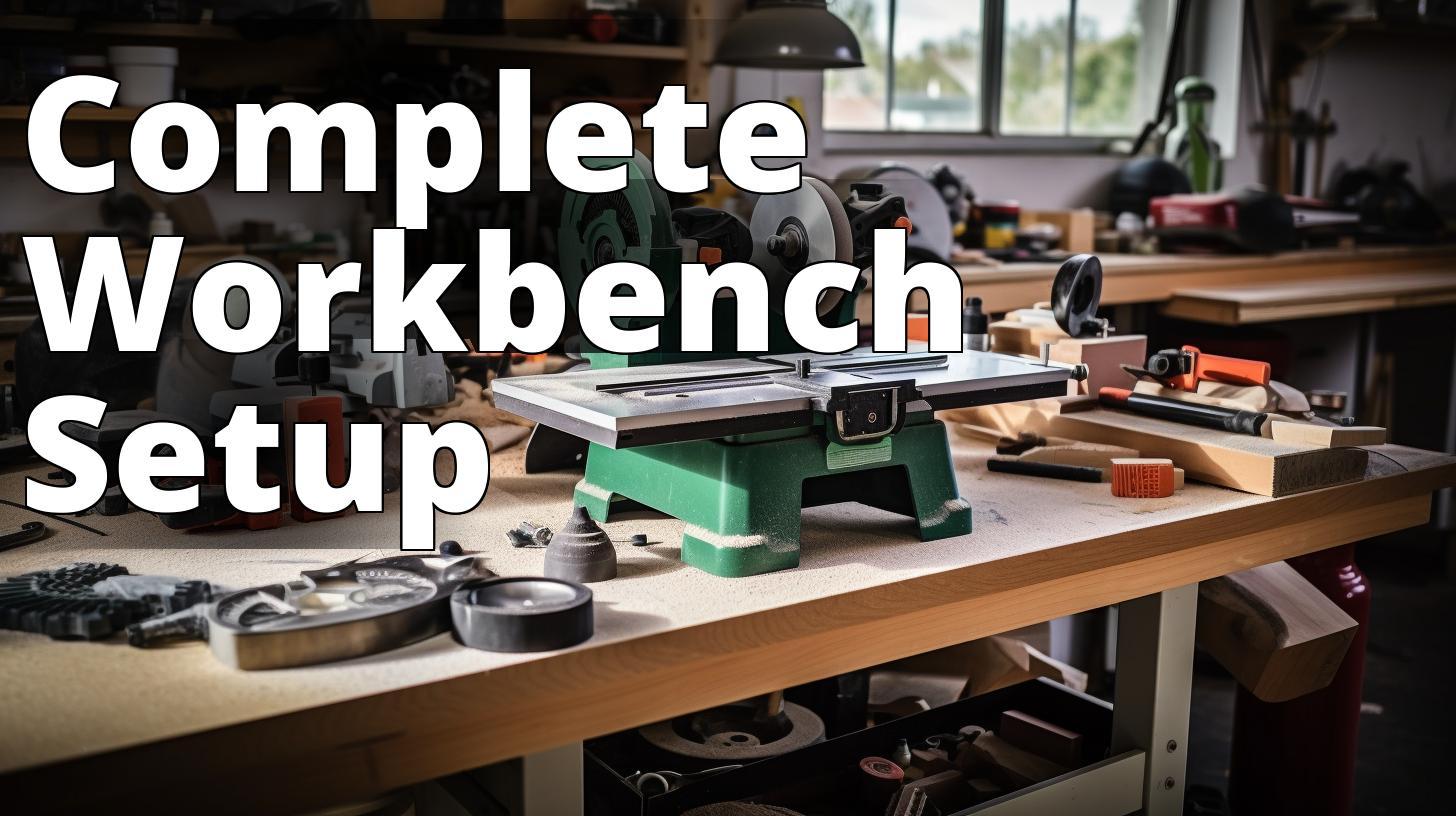The featured image for this article should be a picture of a workbench with various lapidary tools a